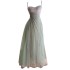 2024 summer new product light emerald green temperament long waist slimming camisole dress 68710