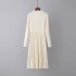 Half high neck knitted dress for women in autumn and winter, long sleeves, inner matching with coat, mid to long length base skirt, woolen skirt, A-line skirt