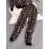 2024 new Korean version loose and slimming leopard print sweater+fashionable pants sportswear set for women's autumn and winter two-piece set