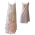 French style light luxury mesh three-dimensional flower suspender dress with loose vacation style long skirt and fairy temperament dress 68539