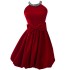 French retro style socialite velvet diamond pendant neck style dress, short skirt, bow tie waist cinching dress 68552