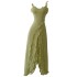 Summer New Small Fresh Green Dress Medium Long French Matcha Green Strap Dress 68663