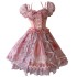 2024 Spring New Product Orange Pink Waist Display Temperament Short, Daily Cute Dress for Women