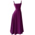 French style small fragrance purple one shoulder camisole dress, birthday dress, waist cinched sleeveless temperament long dress 68569