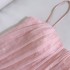 2024 Summer New Sakura Powder strapless mid length dress with camisole 68664