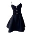 French socialite style light luxury diamond embellishment waist slimming short skirt camisole dress party dress 68859