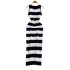 2024 summer sleeveless women's fashion casual striped design exudes a sense of luxury and slimming temperament, including a hip hugging dress and a long skirt