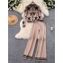 Korean fashion star print round neck single breasted knitted cardigan sweater jacket for women, high waisted casual wide leg pants