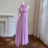 French style elegant dress with waist cinching and slimming off, off shoulder fairy dress, long skirt with vacation style, socialite dress 68746