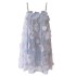 Flower Fairy Light Luxury Strap Dress Princess Dress Female Three Dimensional Flower Sparkle Mesh Fairy Dress 68798