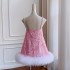 2024 Pink sequin camisole princess dress for daily wear, elegant dress for women 71350