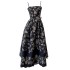 Spring and summer new black printed camisole dress for daily vacation, slimming A-line dress for women 68429