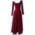 2024 Autumn/Winter New Red Long Waist Dress for Women 68821