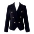 Commuter suit jacket, small stature, black temperament, slim fit, waist cinching, casual double breasted suit jacket 91523