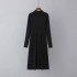 Half high neck knitted dress for women in autumn and winter, long sleeves, inner matching with coat, mid to long length base skirt, woolen skirt, A-line skirt