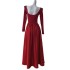 2024 autumn and winter new red long backless dress 68821