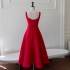 Red Bride Toast Dress Birthday Party Strap Dress Simple Long 68687