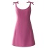 Sweet and gentle bowtie camisole dress with simple, elegant and atmospheric slimming, birthday dress 68810