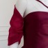 2024 Spring/Summer New Product Wine Red Temperament Waist slimming Irregular Dress 68505