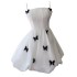 Fashion women's summer new sweet butterfly princess dress flower bud skirt suspender skirt black and white short skirt party dress