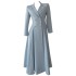 2024 Autumn/Winter New Product Water Blue Temperament Long Style Suit Dress Daily Dress Female 68830