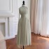 Summer New Product Light Green Elegant Design Long Dress French Retro Banquet Dress 68747