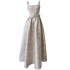 Fashionable and simple square collar temperament jacquard dress for women, with a cinched waist to show off thinness, fluffy long skirt, camisole, fairy dress 68456