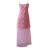 2024 Spring/Summer New Product Rose Pink Sparkling Strap Style Long Dress for Women 68476