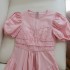 French elegant and gentle style, pink retro bubble sleeves, first love sweet temperament, long skirt, vacation dress 66652