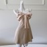 2024 Summer New Product Milk Tea Colored Sleeveless Strap with Waist Tight, Women's Daily Dress 68735