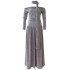 Spring and Autumn New Style Commuter Grey One Shoulder Long Sleeve Dress Long Style Can Wear Alone Long Skirt 68808