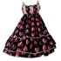 Small and fashionable socialite princess style fluffy skirt printed dress short suspender dress 68425+Y457