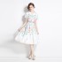 Original spot | 2024 gentle French retro sweet slimming waist cinching Hepburn style temperament big swing dress for women