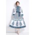 Original in stock | 2024 gentle French retro sweet slimming waist print temperament big swing dress for women