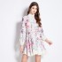 Original in stock | 2024 spring/summer floral ethnic style retro stand up collar lantern sleeve printed dress