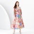 2024 Early Spring - Vacation Wrap V-neck Lantern Sleeve Long Printed Dress