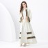 2024 Vacation - Palace Embroidered Tassel Horn Sleeve Retro Long Robe Hoodie Dress Two Piece Set