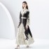 2024- Early Spring Palace Style Trumpet Sleeve Printed Long Lace Dress