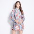 Original in stock | 2024 early spring temperament printed long sleeved retro short dress