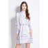 Original in stock | 2024 early spring retro palace style stand up collar single breasted lantern sleeves cinched waist slimming dress