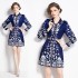 Real shooting spot | 2024 early spring new retro positioning flower shirt collar long sleeved waist slimming short dress