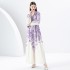 2024 Early Spring - Retro Palace Style V-neck Lantern Sleeve Long Printed Dress