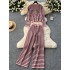 Mingyuan Xiaoxiangfeng set, women's high-end versatile round neck striped knitted cardigan+sweater casual wide leg pants