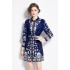 Real shooting spot | 2024 early spring new retro positioning flower shirt collar long sleeved waist slimming short dress