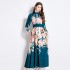 Original in stock | 2024 vintage palace style long dress with temperament V-neck and waist cinching slimming dress for women