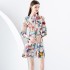 Early Spring 2024- Wave Edge Wide Skirt Retro Short Mini Printed Dress