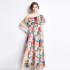 Original photo | 2024 dress new chiffon sloping shoulder beach dress beach vacation super fairy long dress