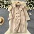 Winter thickened fur one-piece suit collar jacket for women's new loose and versatile mid to long imitation mink fur coat