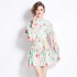 Original in stock | 2024 early spring temperament skirt patchwork print long sleeved slimming retro short dress