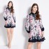 Original in stock | 2024 spring/summer floral ethnic style retro stand up collar lantern sleeve printed dress